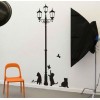 Street Lamp & Cat Bird  Wall Sticker